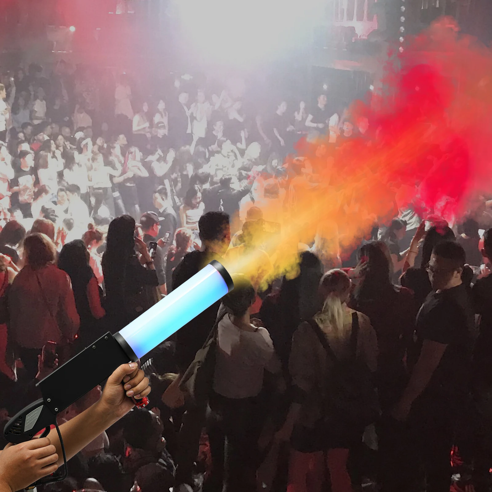 Macchina manuale a getto di CO2 4 * Perline LED Macchina a getto di CO2 LED Macchina per fumo portatile CO2 da 25 W per concerti e spettacoli teatrali