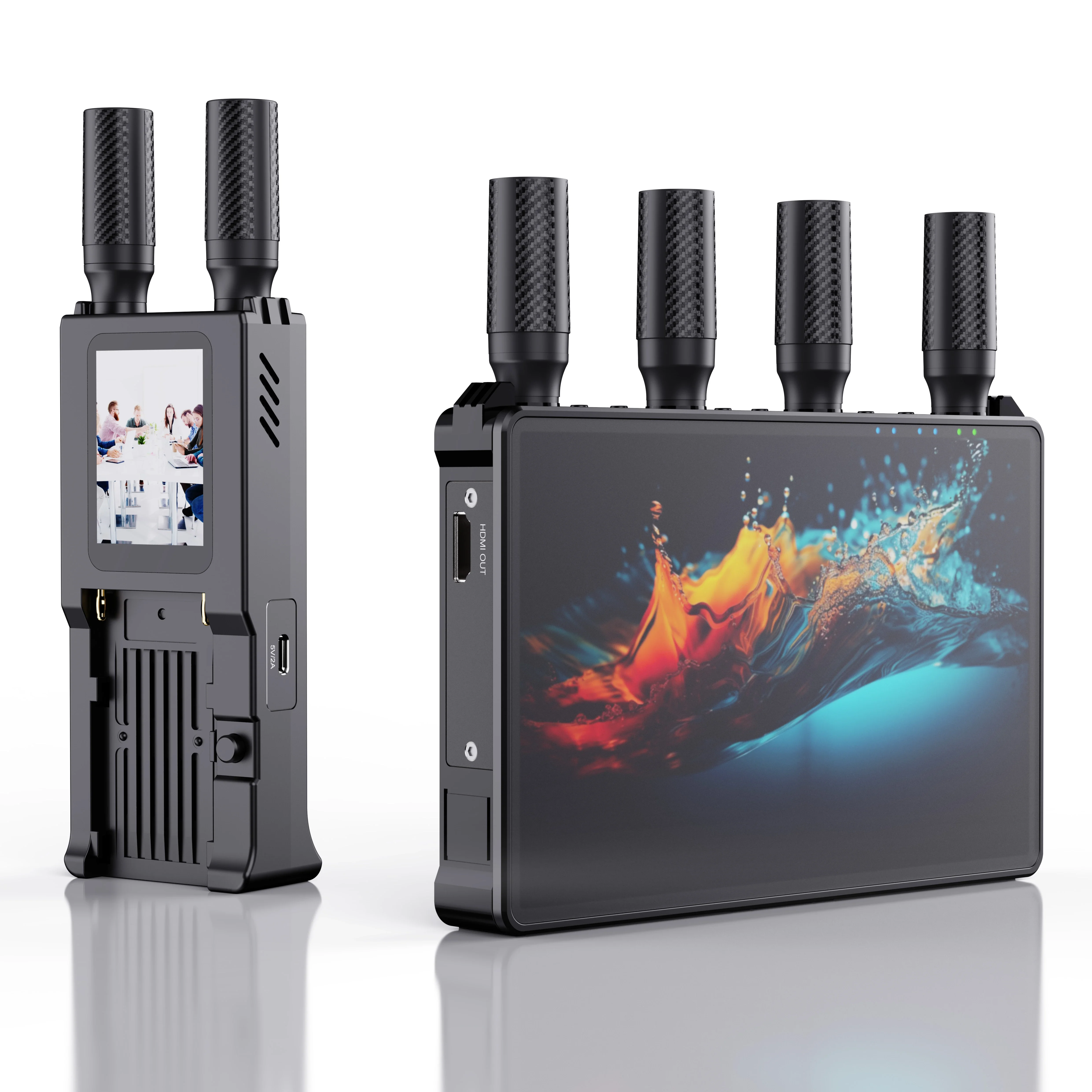 

Built in Camera with Screen HDMI Wireless Video Transmitter and Receiver Long Wireless Distance 400M for Indoor Outdoor Shooting