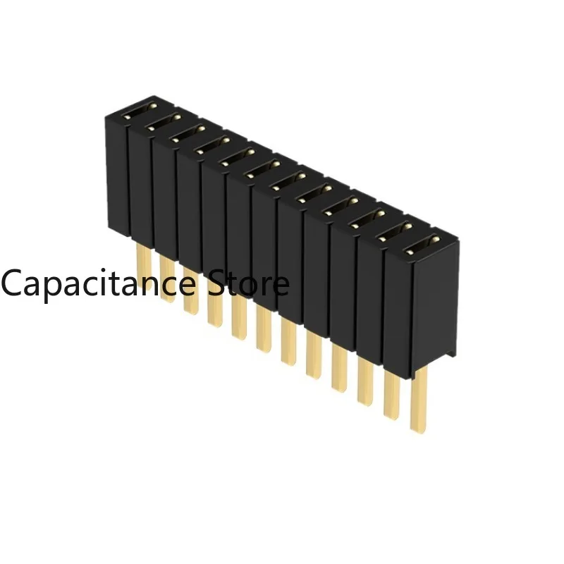 10PCS 1.27x2.54mm gold-plated female connector single row/double row H4.60W1.80 plastic terminal 180 degrees.