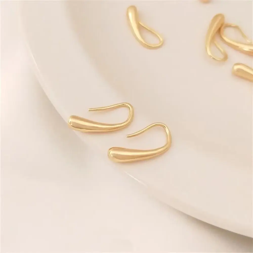 

14K Gold Plated Simple water drop ear hook net red temperament fashion earrings simple metal high sense ear hook