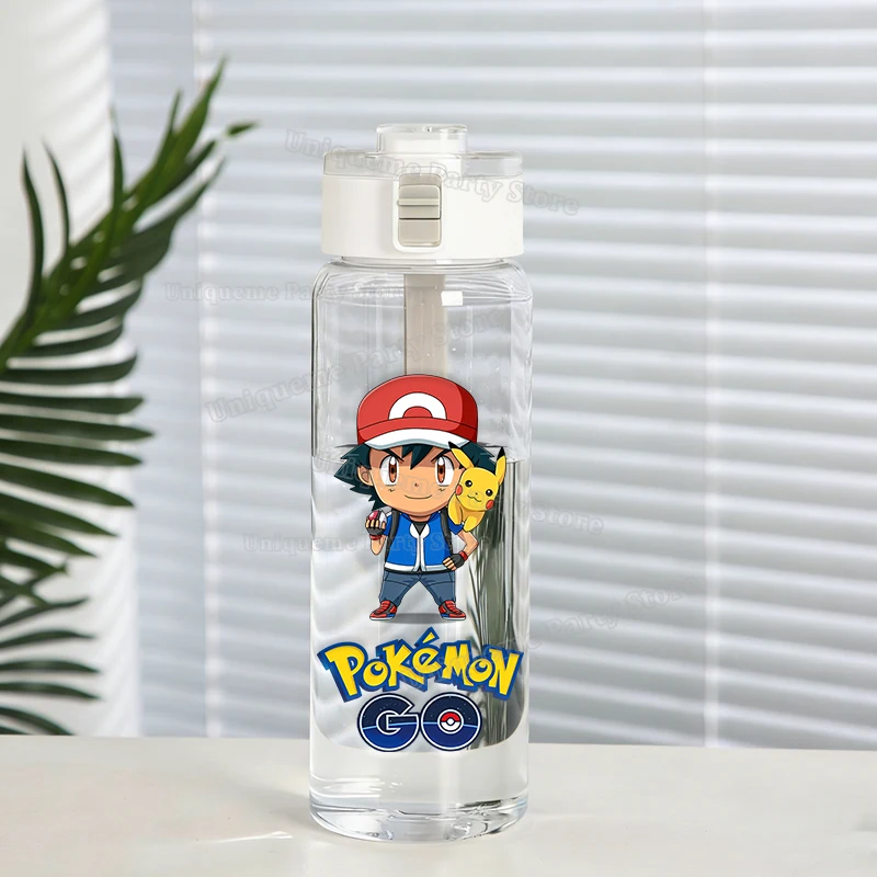 Anime Pokémon Gengar Wasserflasche 600ml Charmander Pikachu Kinder Outdoor-Trinkbecher Cartoon Jungen Mädchen Transparente Flaschen