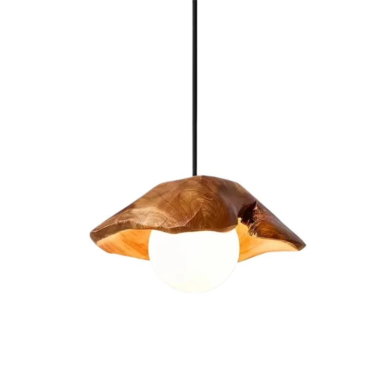 

Nordic Modern Wabi Sabi Dining Room Restaurant Wood Glass LED High Quality New Design Lunawood Halo Pendant Lamp