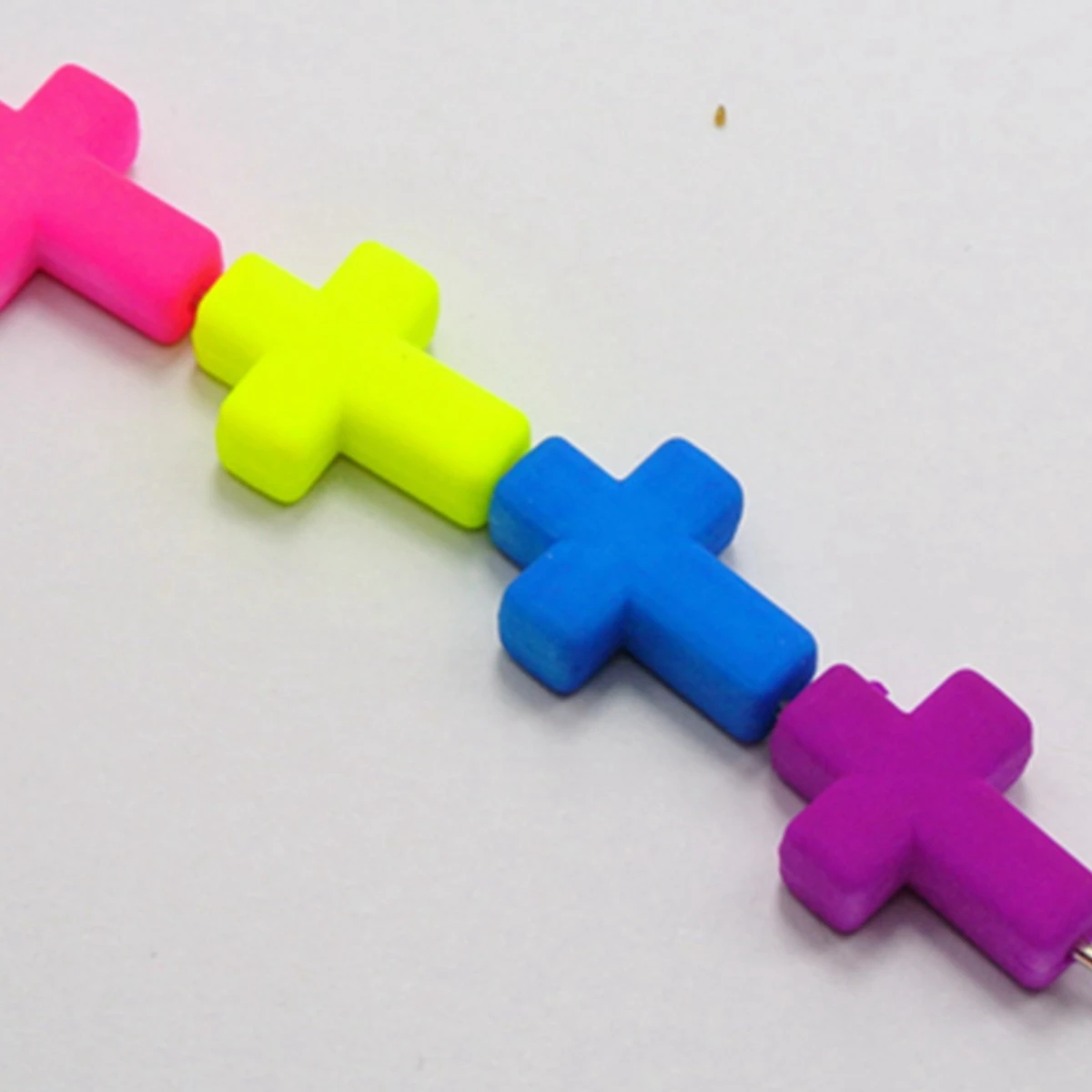 100 Mixed Matte Fluorescent Neon Beads Acrylic Cross Beads Charms 16x12mm