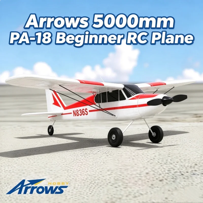 New Blue Arrow 500mm PA-18 Remote Control Stunt Aircraft Model Fixed Wing Dual Mode Suitable Novices Electric RC EPP Anti-Fall