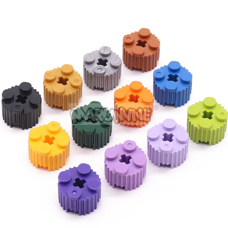MARUMINE 50PCS 2x2 Round Bricks with Axle Hole Grille 92947 Compatible MOC Building Blocks Particle DIY Model Parts Accessories
