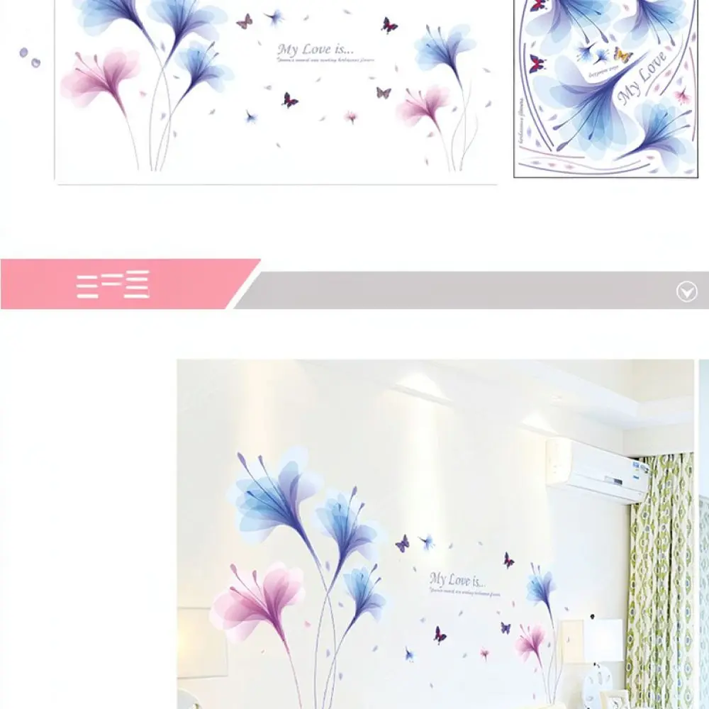 Modern Floral Wall Stickers Self Adhesive Waterproof Wallpaper For Home Decor Bedroom Living Room Background Wall Art