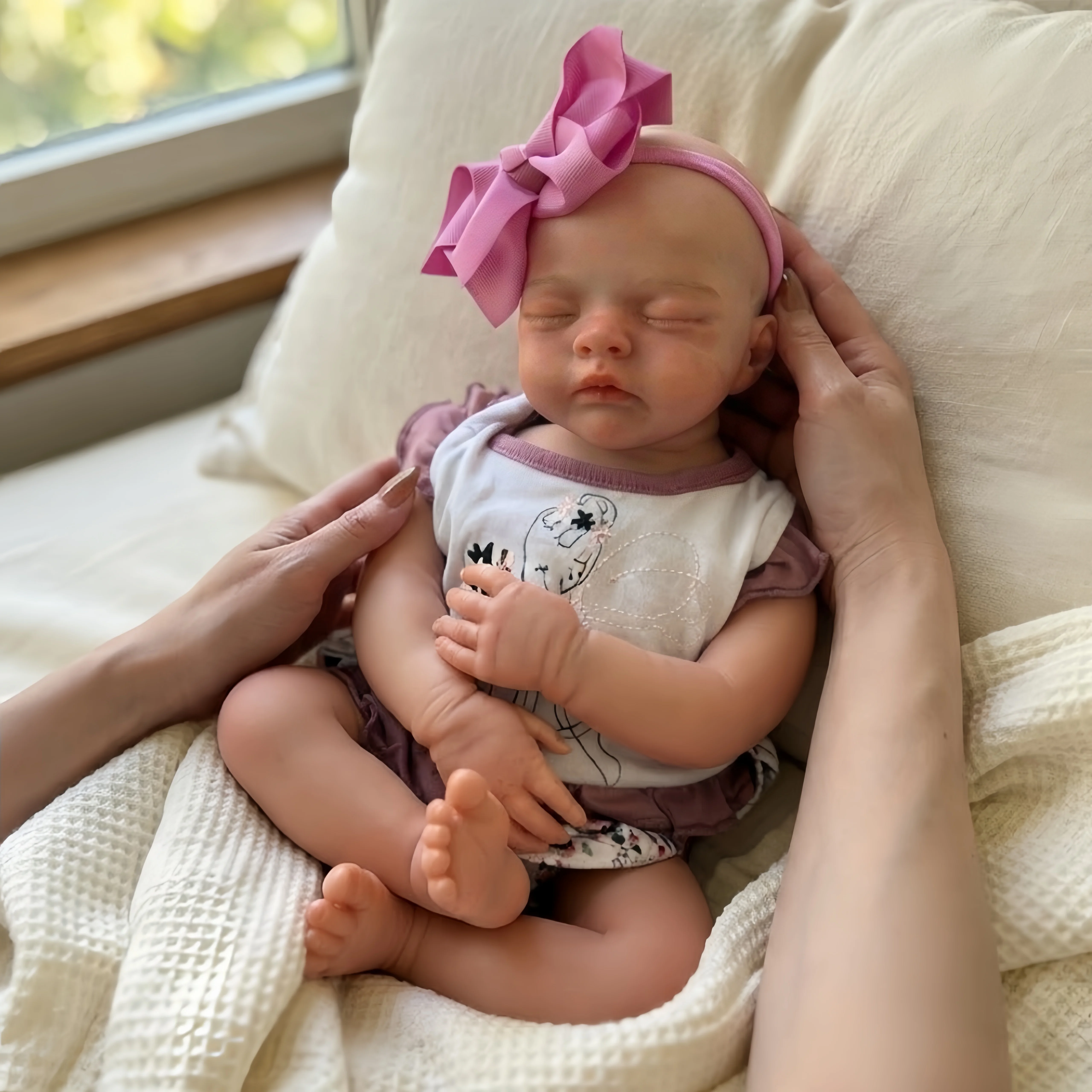 OtardDolls 18-Inch Handmade Silicone Doll Toy Soft Silicone Reborn Doll Open Mouth Realistic Waterproof Cute Collectible - view 4