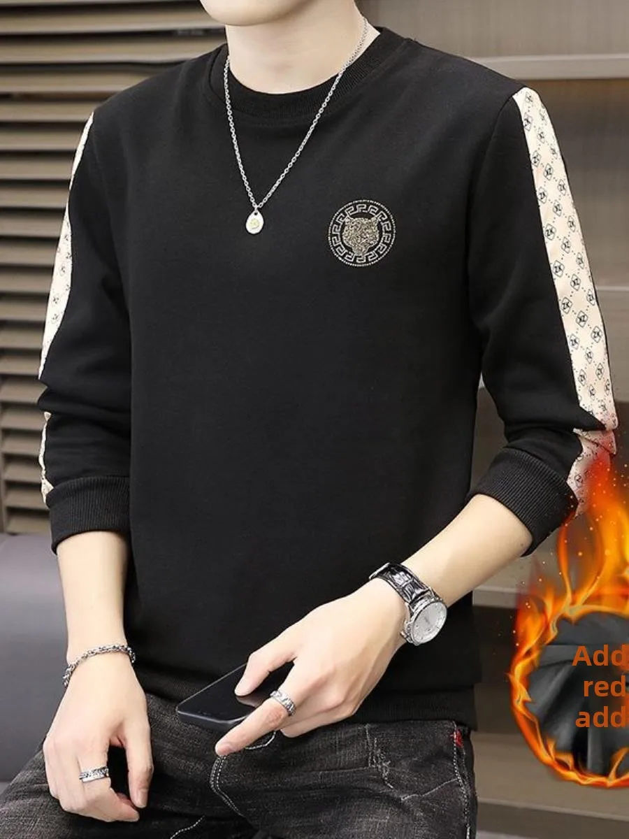 

Ins Slim Fit круглая толстовка с капюшоном на подкладке Ne Fce Youthful Base Layer irt для мужчин, зимняя толстовка со стойкой и сумкой