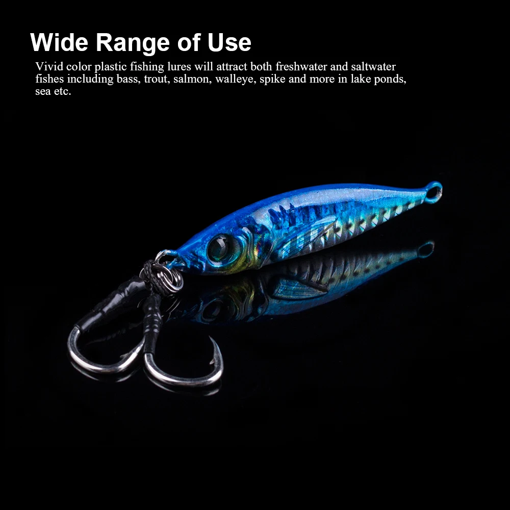 Hanlin 7g/10g/14g/21g/28g/40g Colorful Metal Jig Fishing Lure Spinning Spoon Bait Bass Hook Minnow Sinking Casting Pesca Tackle