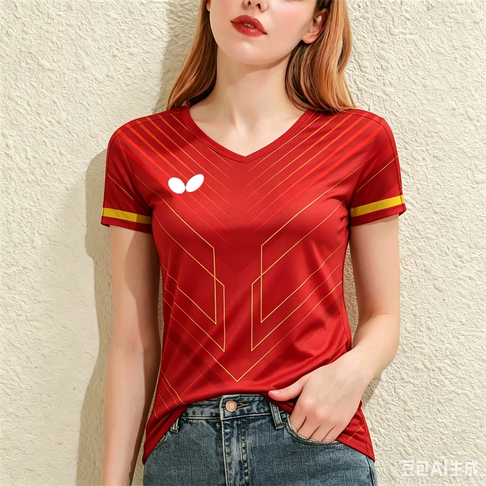 Summer Women's Casual and Comfortable Outdoor V-neck Short Sleeved T-shirt With Abstract Geometric Flowers or Grid Patterns Top