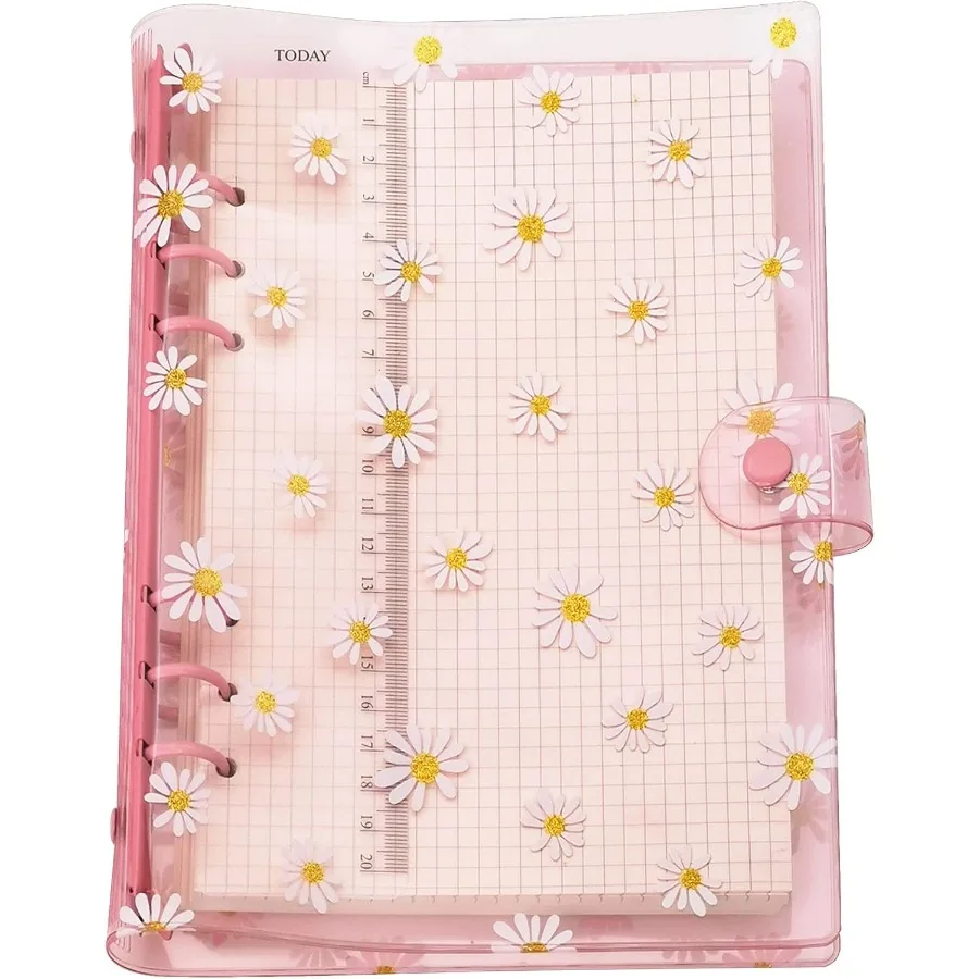 

A6 A5 Цветная крышка из ПВХ с 6 отверстиями, папка с круглым кольцом и застежкой на кнопку Sp, папка для файлов для защиты листов с вкладышами Noteb