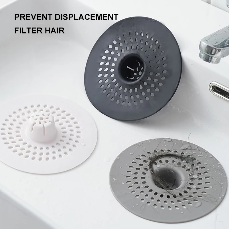 Anti-blocking Silicone Floor Drain Sticker Bathroom Sewer Hair Filter Drain Cover Floor Drain Mat for Kitchen Anti-cockroach