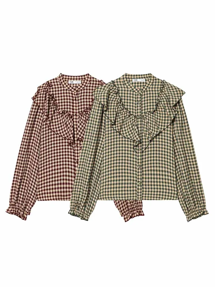 

HH женская ранняя весна модная однобортная однобортная рубашка с длинными рукавами и кружевным украшением милая рубашка женские повседневные универсальные топы