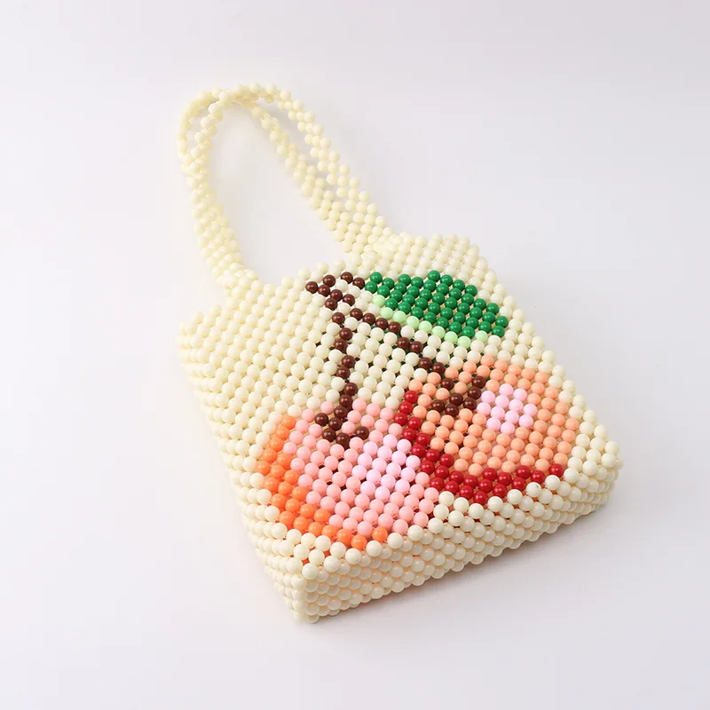 Multicolor Acrylic Woven Summer Women Fashion Bead Resort All-match 2023 Tote Bags for Women Jelly Purse Mobile Phone Handbag