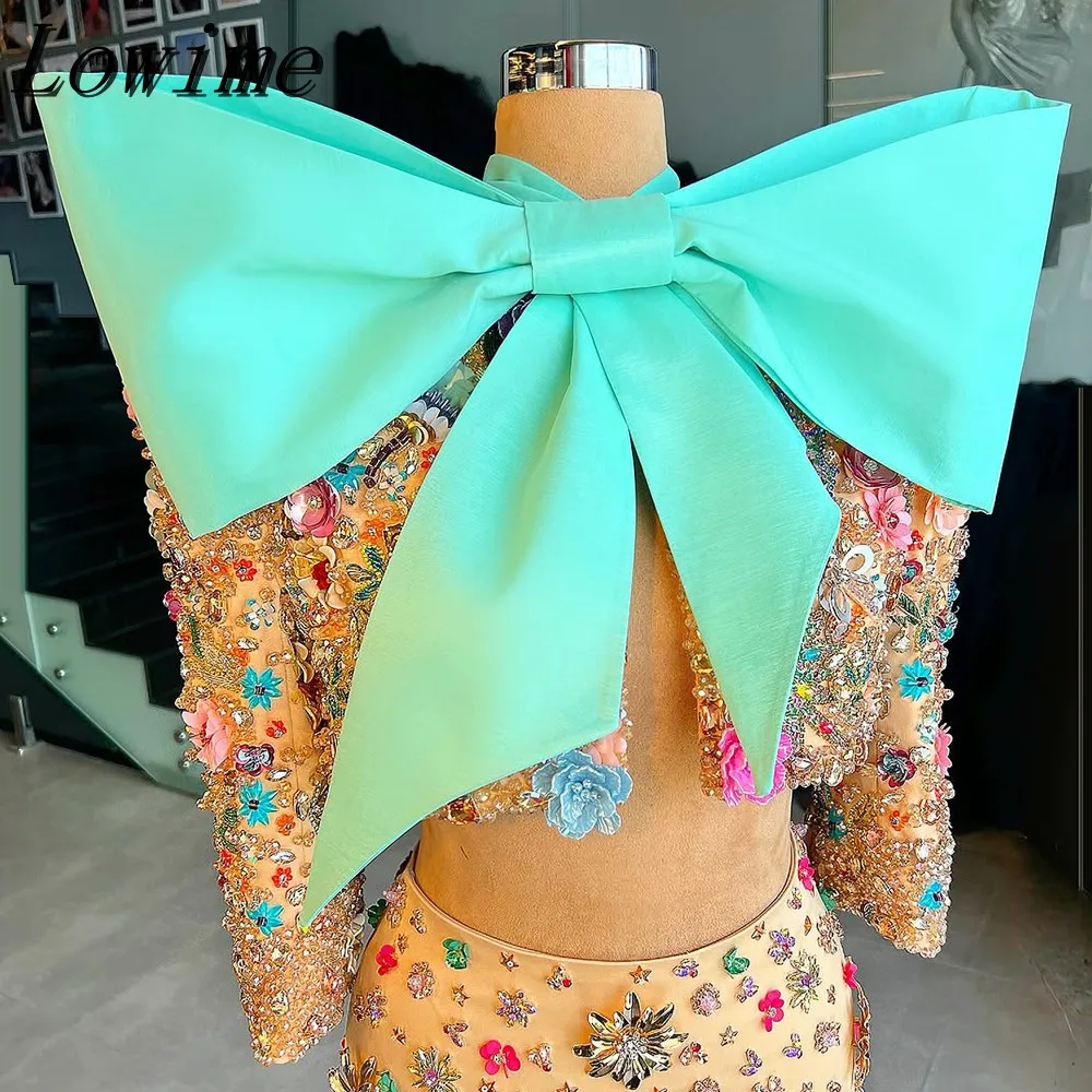 

Персонализированные короткие коктейльные платья Haute Couture, красочные яркие цвета дофамина, комплект из 2 предметов, роскошные современные платья для девочек