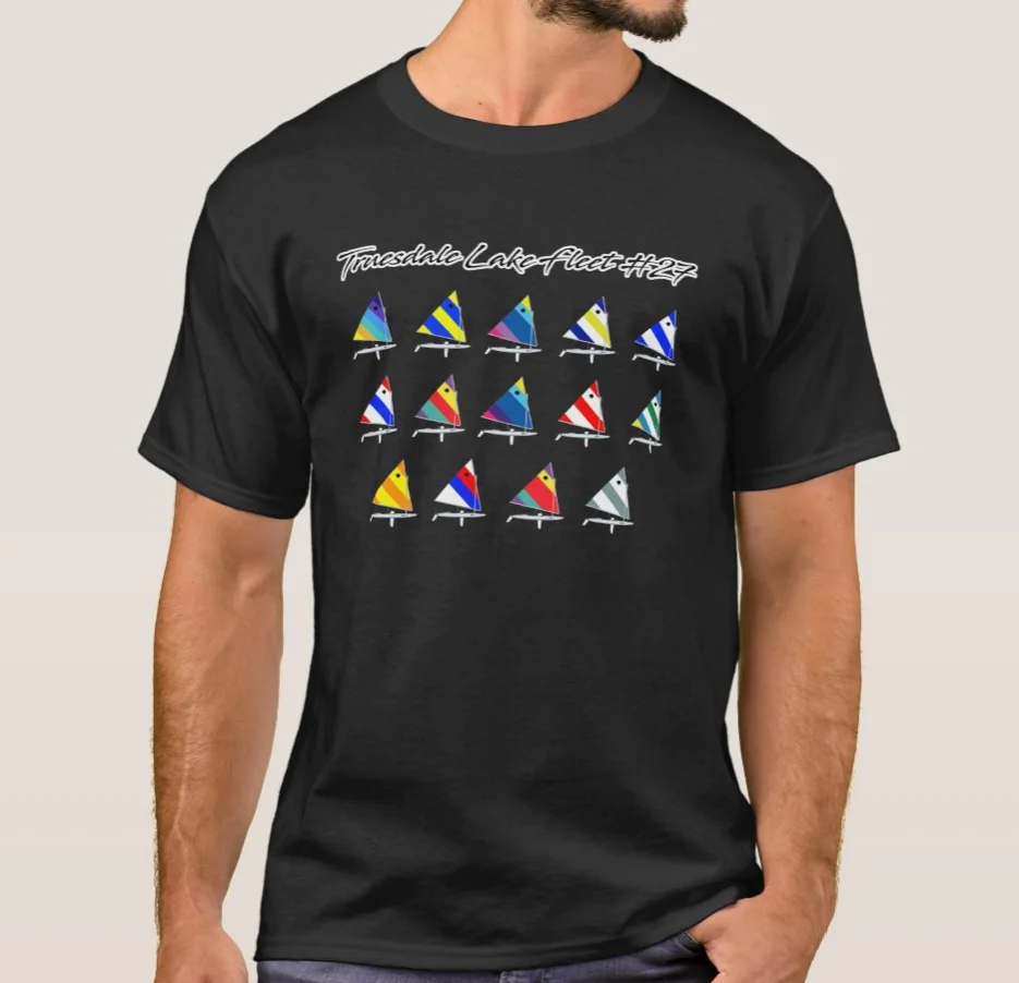 

Fashion Colorful Sailboat Design Truesdale Lake Sunfish Fleet T-Shirt 100% Cotton O-Neck Summer Short Sleeve Casual Mens T-shirt