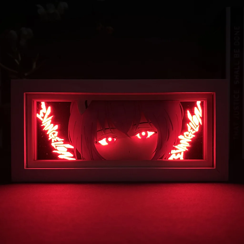 

Ayanami Rei Led Anime Light Box For Bedroom Decoration Paper Carving Shadow Box Birthday Christmas Gift Cute Night Lamp