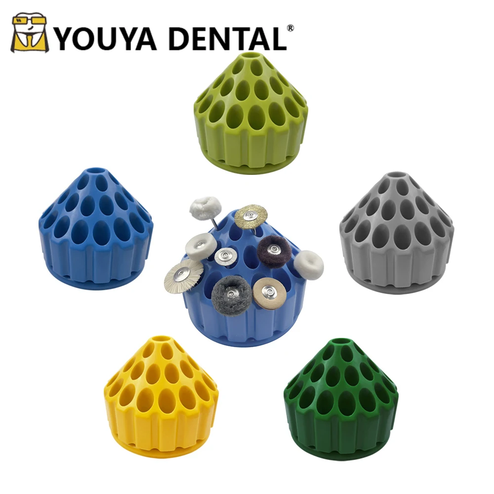 

35 Holes Dental Bur Holder Block Case for Polishing Brush Grinding Head Rotating Bur Storage Box Dentist Tools