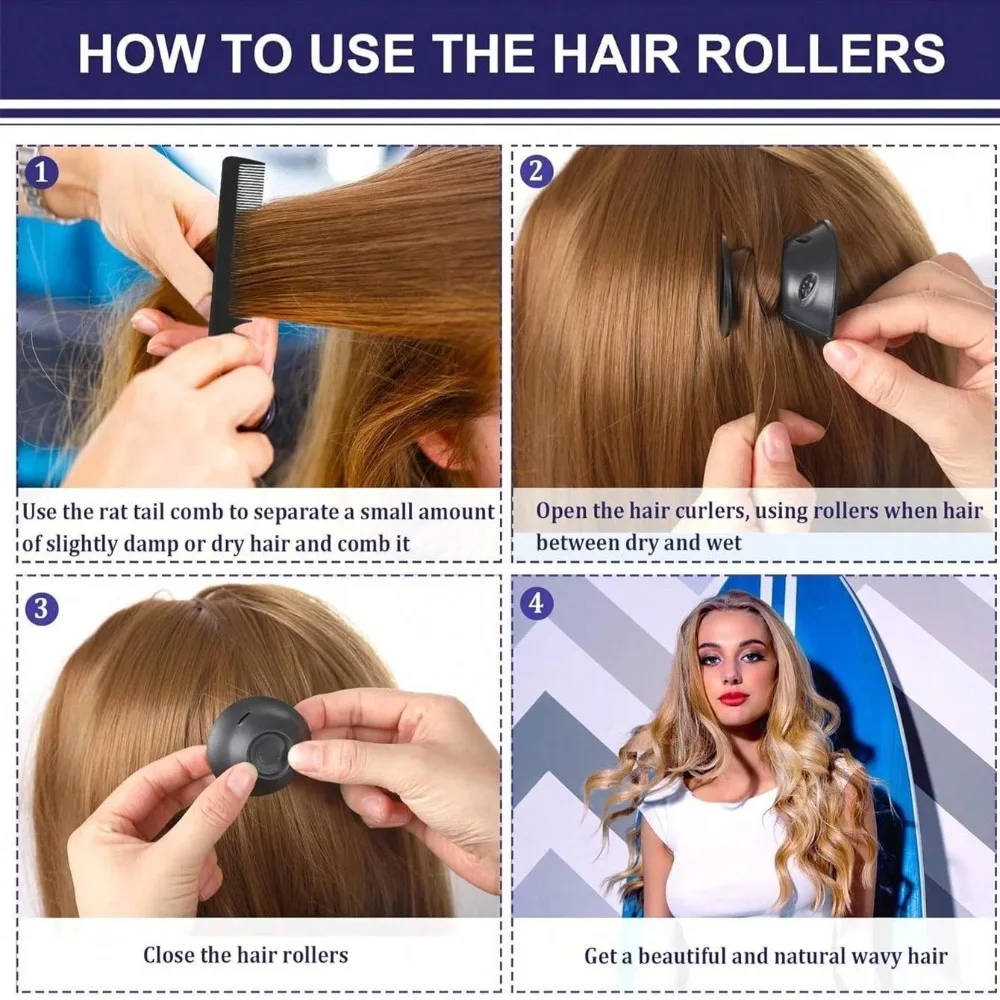 مجموعة قبعات ليلية لتجعيد الشعر بدون حرارة بدون حرارة، بكرات شعر كسول، ربطة رأس، بكرات شعر للنوم، عصابة رأس ناعمة، أدوات تصفيف الشعر #4