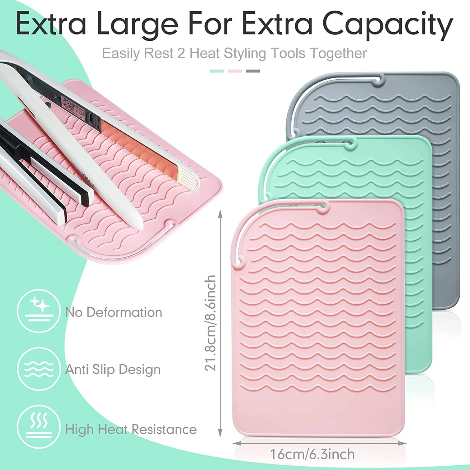 Best Selling Curling Iron Pad Straightener Hair Styling Tool Heat Resistant Mat Anti-Slip Design for Professional Use