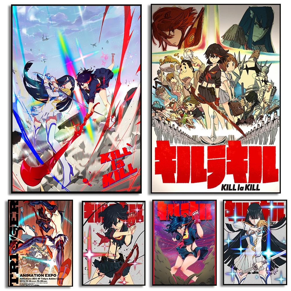 Hot Blooded Anime KILL la KILL Posters Classic Animation Prints Canvas Painting Wall Art Pictures Home Living Room Decoration