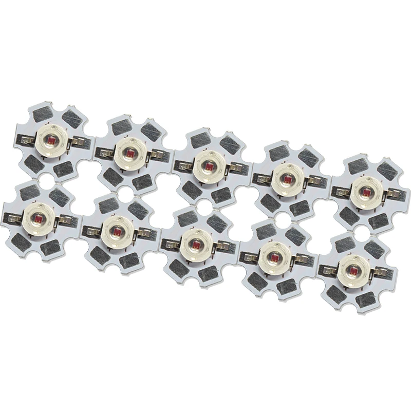 10pcs 1W 3W Deep Red 660nm High Power LED Beads Bulb Emitter Part Diode For Plant Grow DIY Light