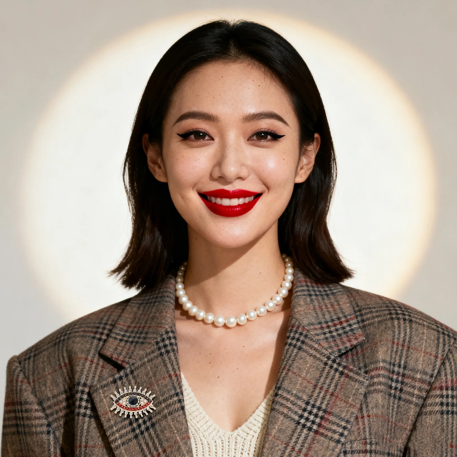 

2Pcs Evil Eye Brooch Set Rhinestone Lapel Pin Turkish Vintage Collar Clip for Scarf Shawl Cardigan Women Rhinestone Brooch Pin