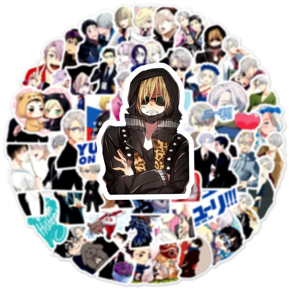 10/50PCS Japanese Manga Anime YURI!!! on ICE Main Character Katsuki Yuri Yuri Plisetsky Decorative Waterproof Sticker Kids Toy view 4