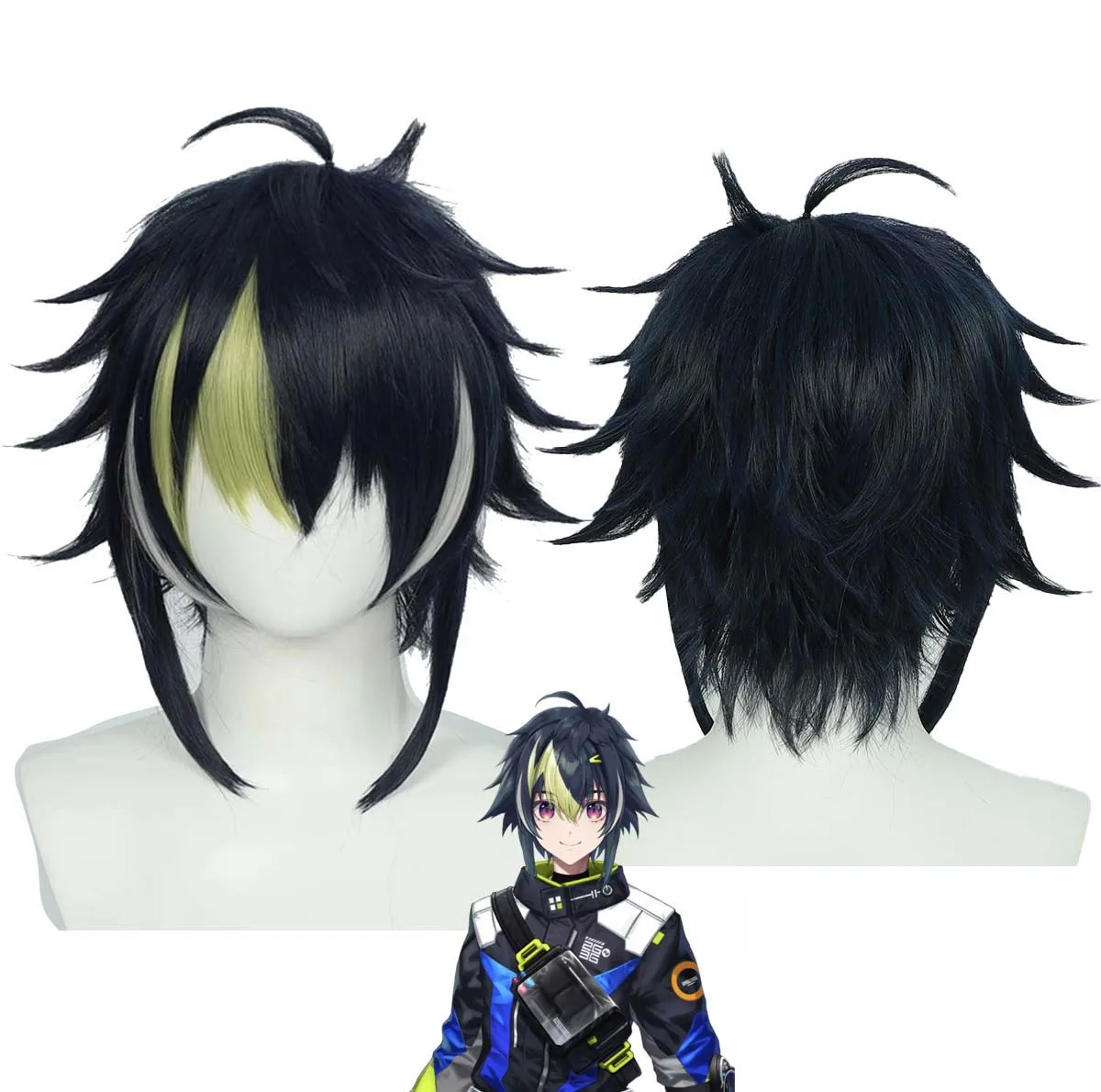 

Хэллоуин Ролевая игра Vtuber Inami Rai Косплей Короткий смешанный парик