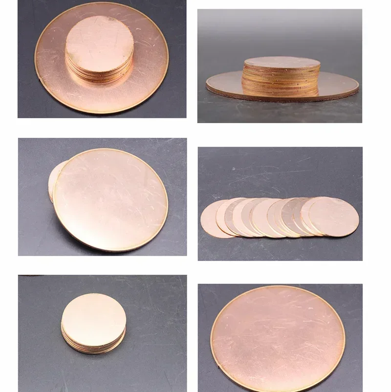 2/5/10Pcs T2 pure Copper Disc Round Plate Sheet Dia 20mm 30mm 50mm Cooling copper sheet for CNC machining