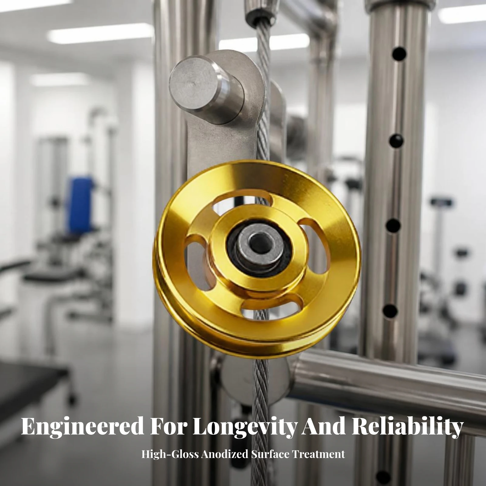 Fitness Pulley Wheel Smooth-Rolling Gym Cable Pulley Hardware Abrasion-Resistant High Strength for Rehabilitation