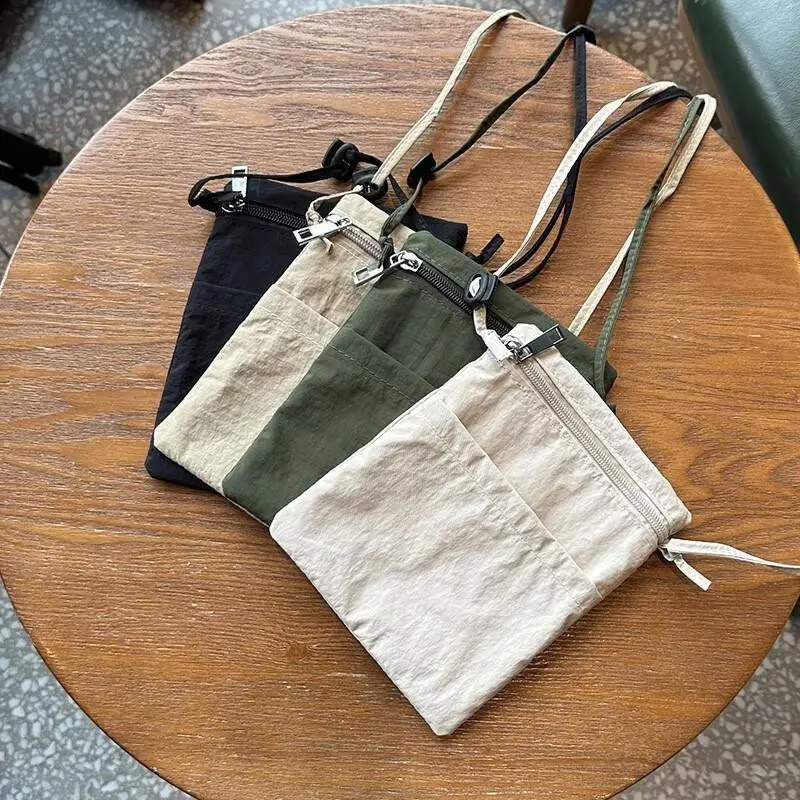 

Ultra-Thin Canvas Phone Bag Crossbody Minimalist Style Men's Women's Mobile Phone Pouch Single Shoulder Bag for Elderly