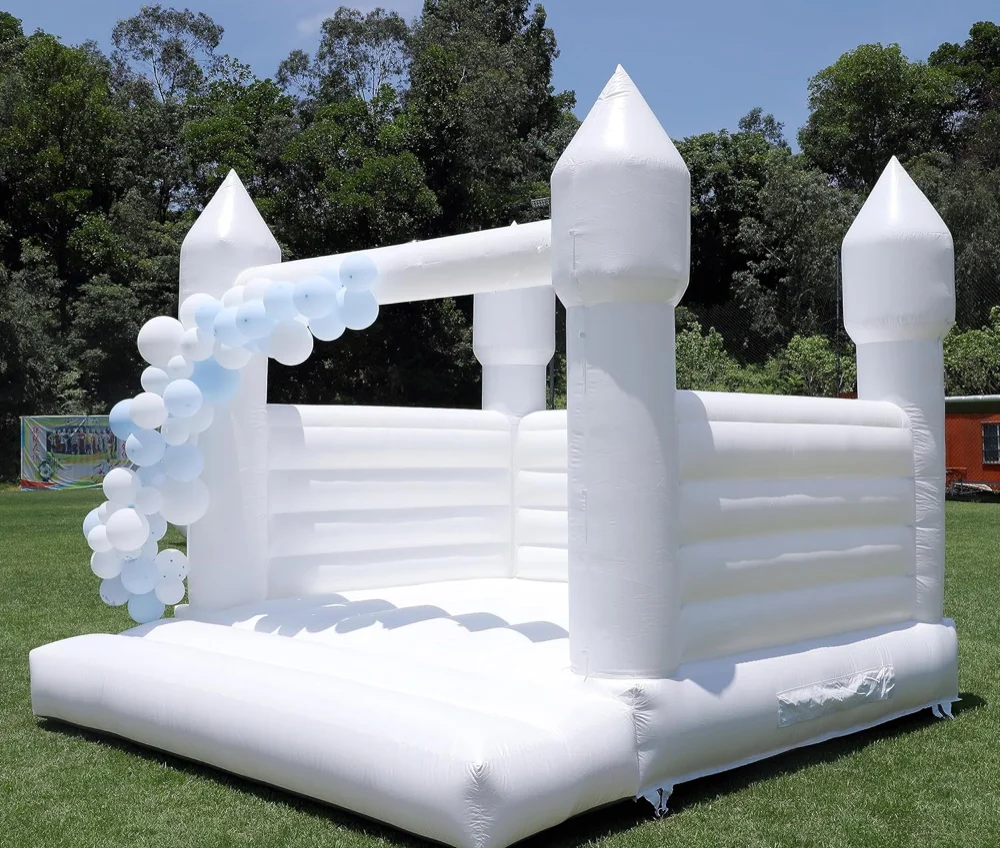 

STLFOutdoor White Wedding Jumper Inflatable Bounce House Jumping Bouncy Castle For Kids/Adults