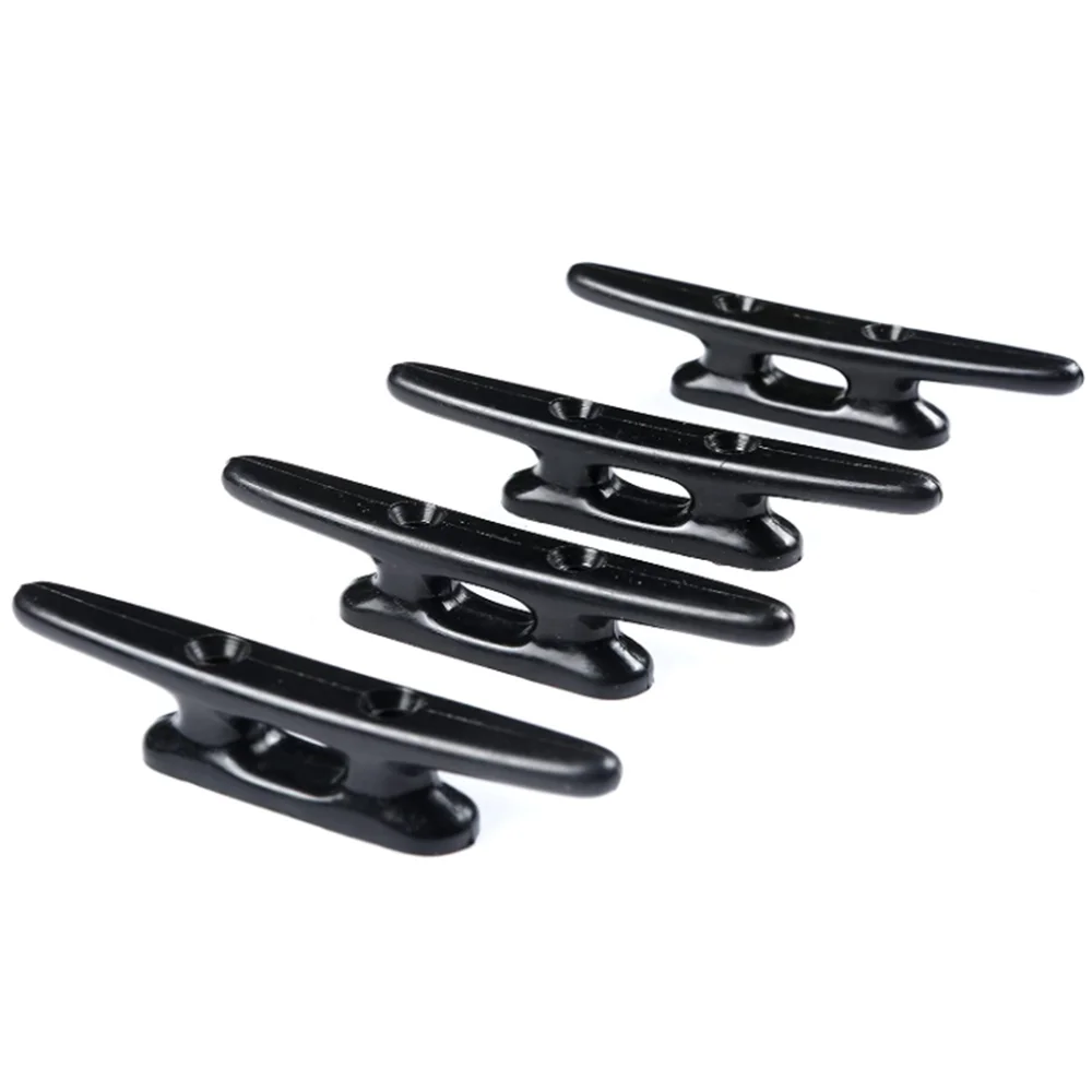 Conjunto de chuteiras para doca, chuteiras de nylon preto para caiaque e canoa, 4 polegadas, 4pack