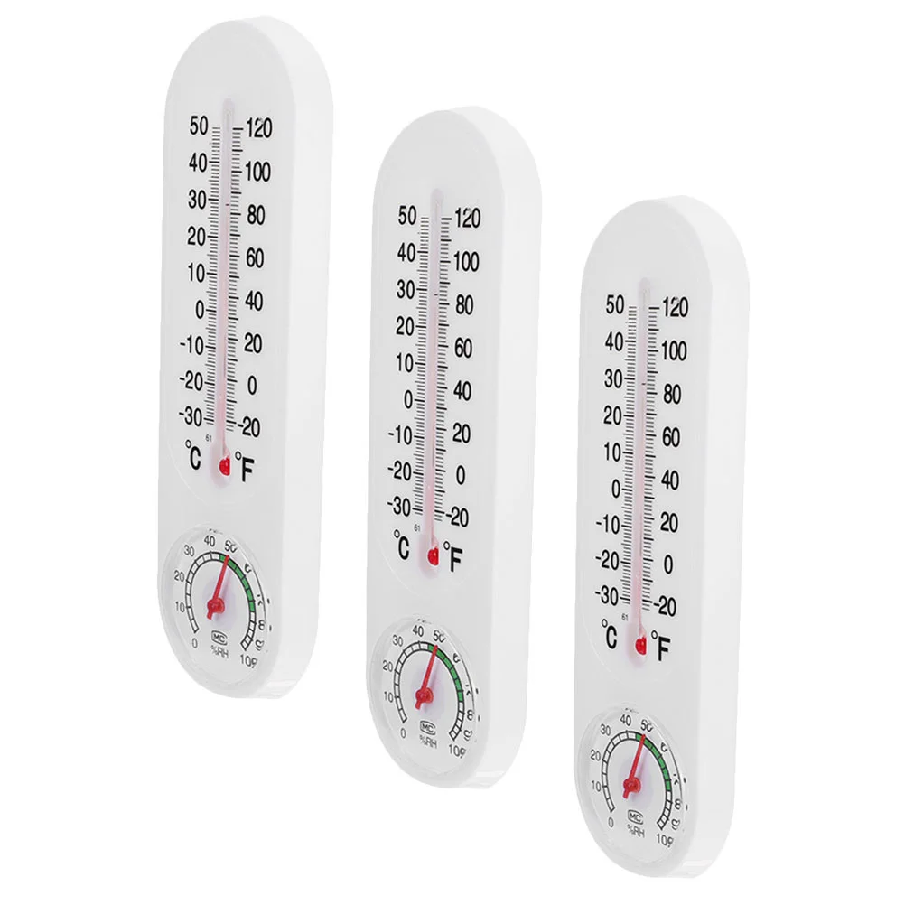 

3Pcs Thermometer Hygrometer for Indoor Outdoor Wall Hanging Temperature Humidity Gauge Large Numbers Multifunctional Plastic
