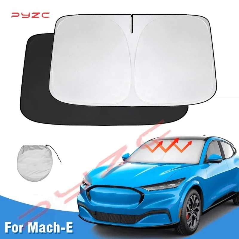 Windshield Sun Shade For Ford Mustang Mach-E 2021 2022 2023 Mache Window Sunshade Sun Visor Protector Foldable Blocks UV Rays