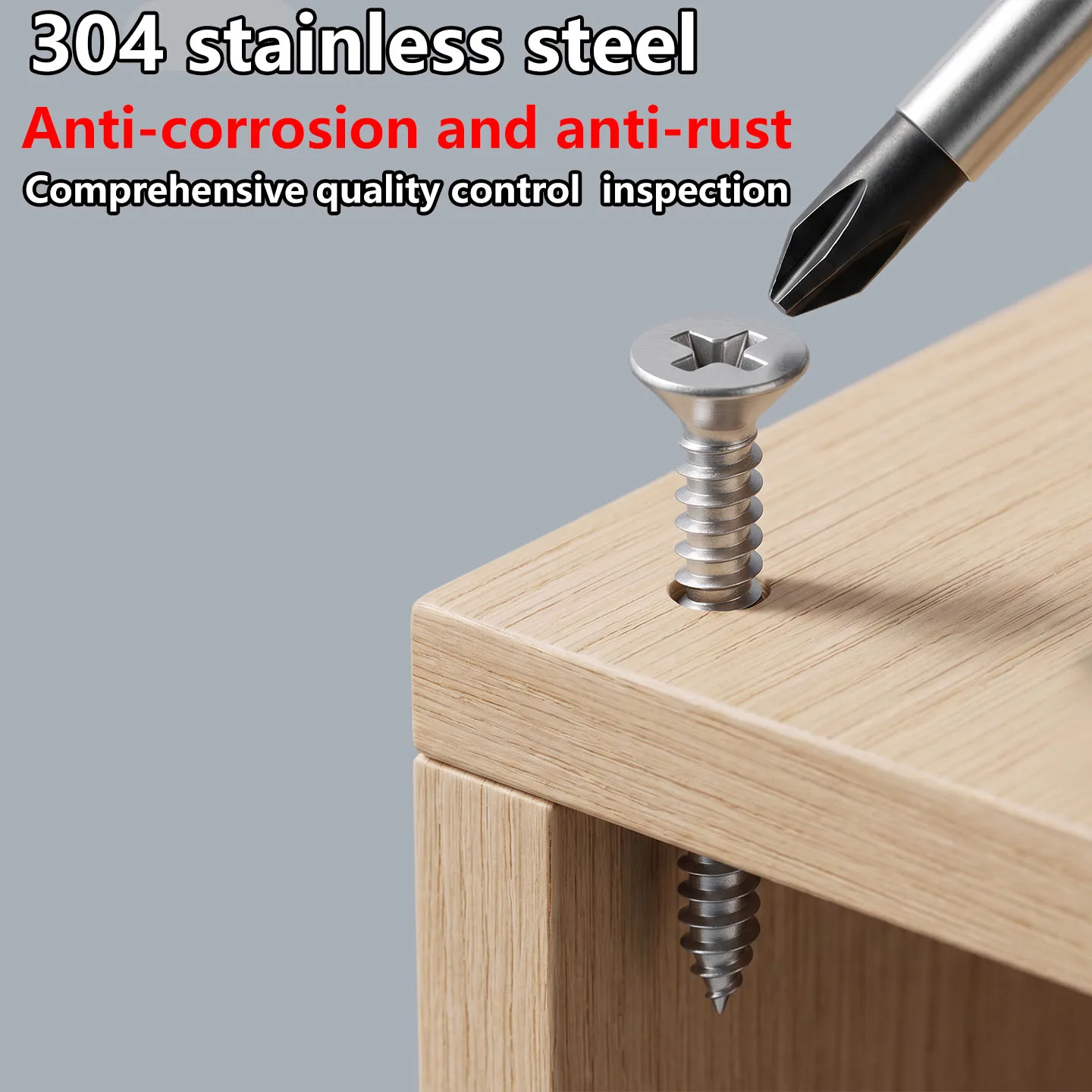 DIN7982‑C ISO7050 A2 304 Stainless Steel Phillips Countersunk Flat Head Self Tapping Screw M1.4‑M8 Cross Recessed Wood Screw
