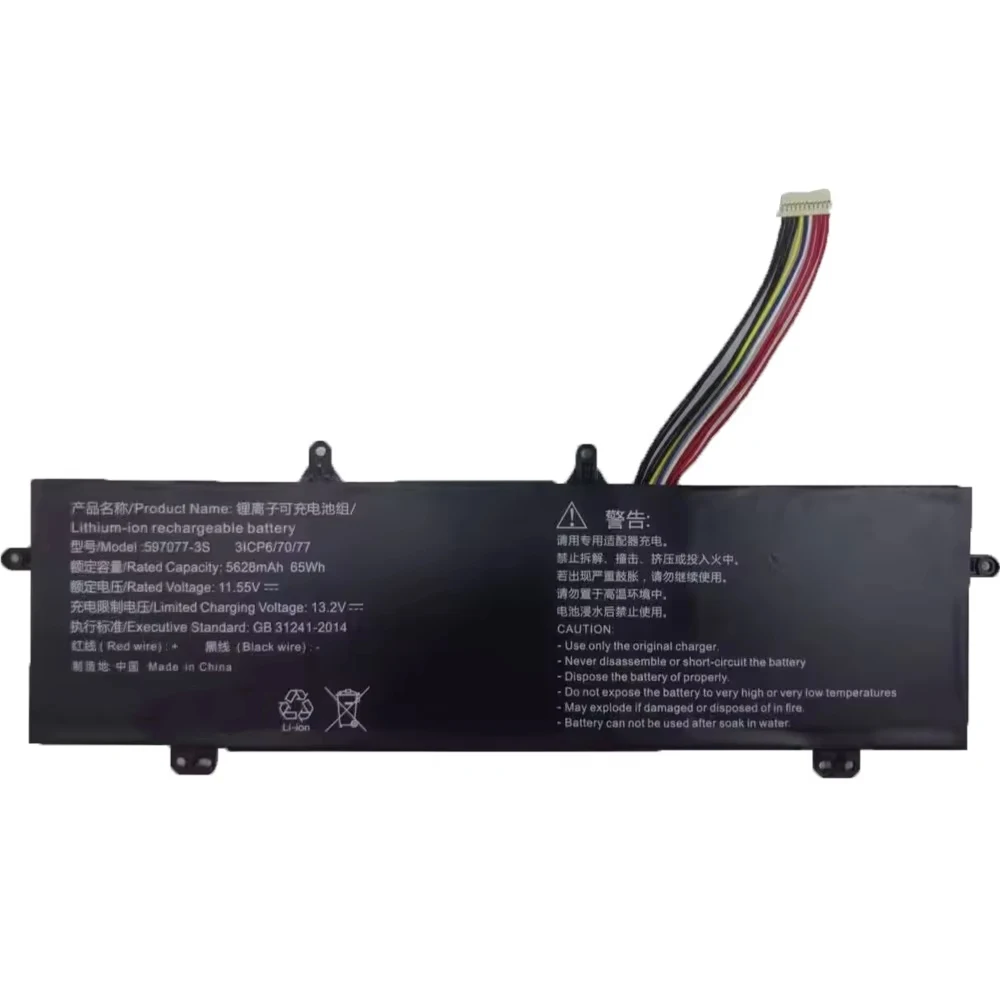 597077-3S 11.55V 65Wh 5628mAh Laptop battery For Machenike Machcreator-14 14BS9SU 14BF9SU 3ICP6/70/77