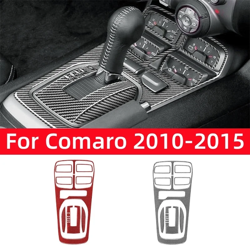 

Настоящее углеродное волокно для Chevrolet Camaro 2010-2015, аксессуары для интерьера автомобиля, панель переключения передач, декоративная наклейка