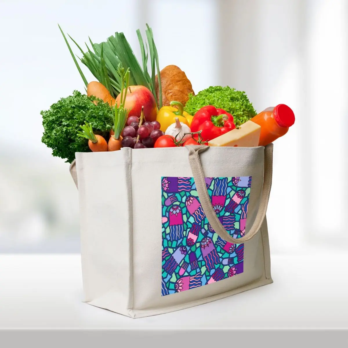 Mosaic Jellyfish || Ocean || Nature Tote Bag tote bag tote bags men eco bag folding