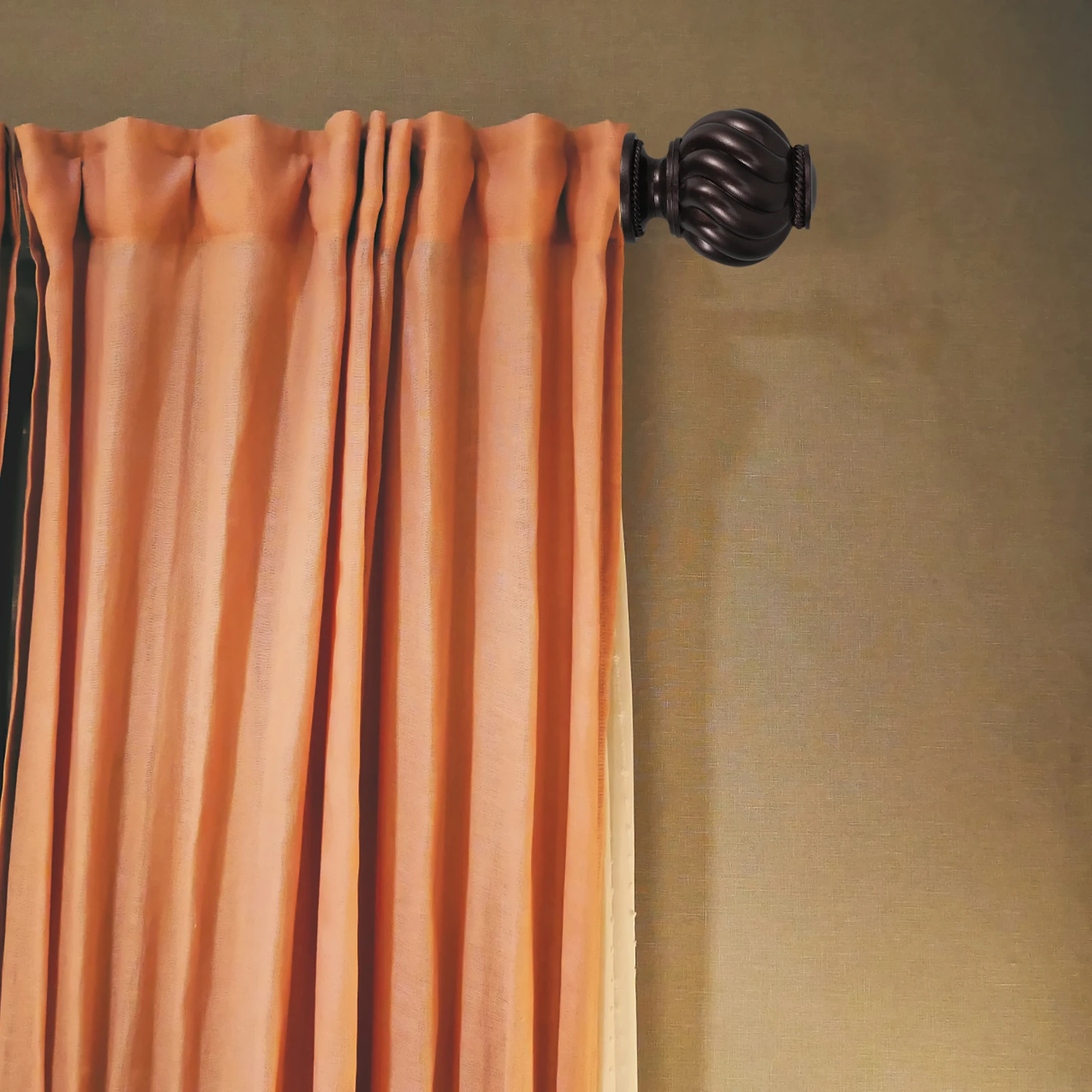 

2pcs Rod Finials Elegant for Living Bedroom Decor Plastic Ends Vintage Curtain Rod Finial Window Hardware Accessories