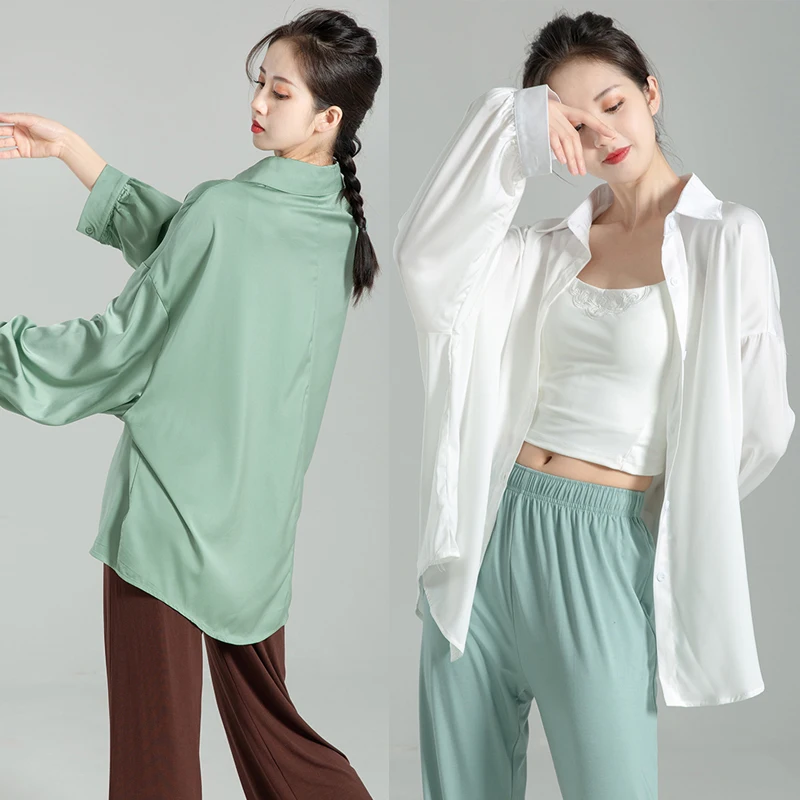 

New Modern Dance Shirt Latin Dance Loose Practice Clothes Tango Training Clothing Professional Classical Dance Costumes DQL7281