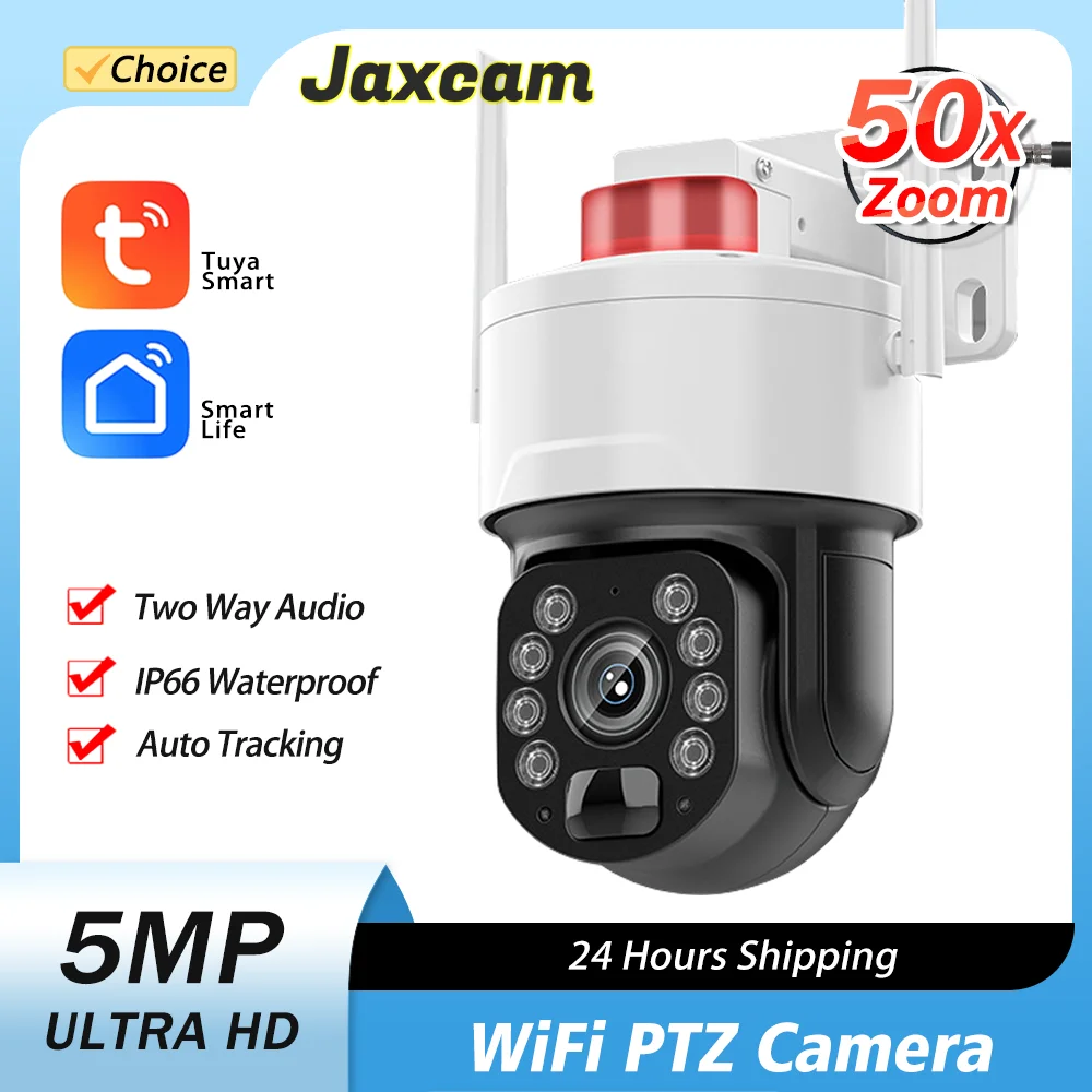 

Tuya 5MP 50X Optical Zoom Intelligent PTZ Control Wifi Camera AI Human Detection Color Night Vision Outdoor Camera