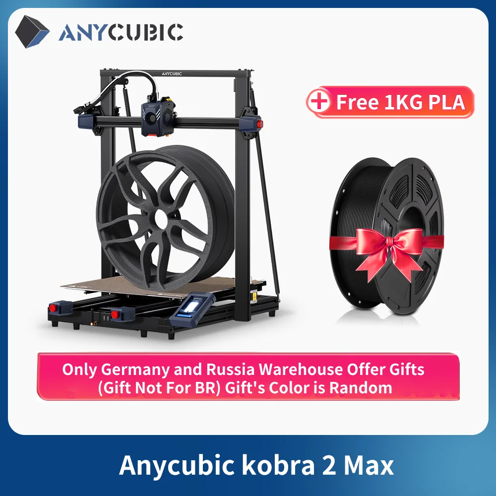 ANYCUBIC Kobra 2 Max FDM 3d Printer With 19.7 x 16.5x 16.5 inch Large Build Printing Size 500mm/s High Printing Speed