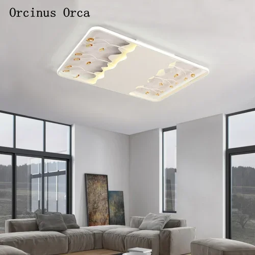 Modern compact LED square ceiling lamp living room bedroom Nordic LED new ultra-thin crystal ceiling lamp free shipping