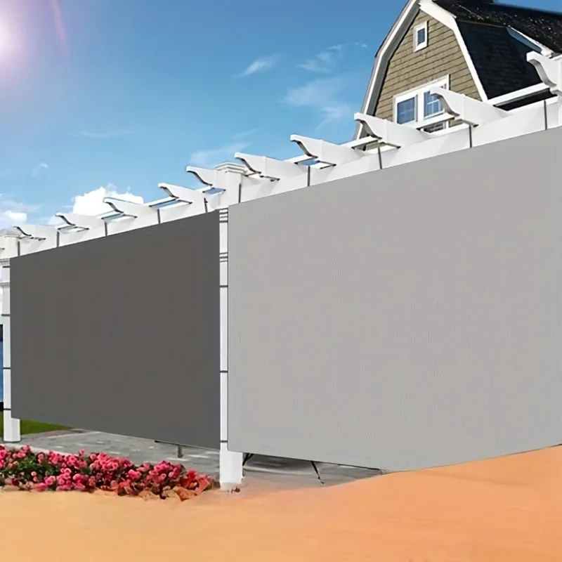 Quadratisches Sonnensegel, wasserdicht, UV-beständig, leichtes Schattentuch für Pergola, Innenhof, Garten, Weg, Terrasse, Rasen, Sonnenschutz, Grau – Detail 7