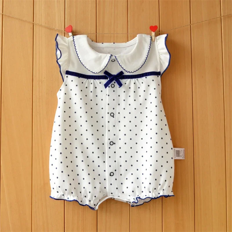 2024 newborn baby Summer clothes rompers for babies girls overalls short Sleeve cotton baby clothing pajamas Baby Girl onesies