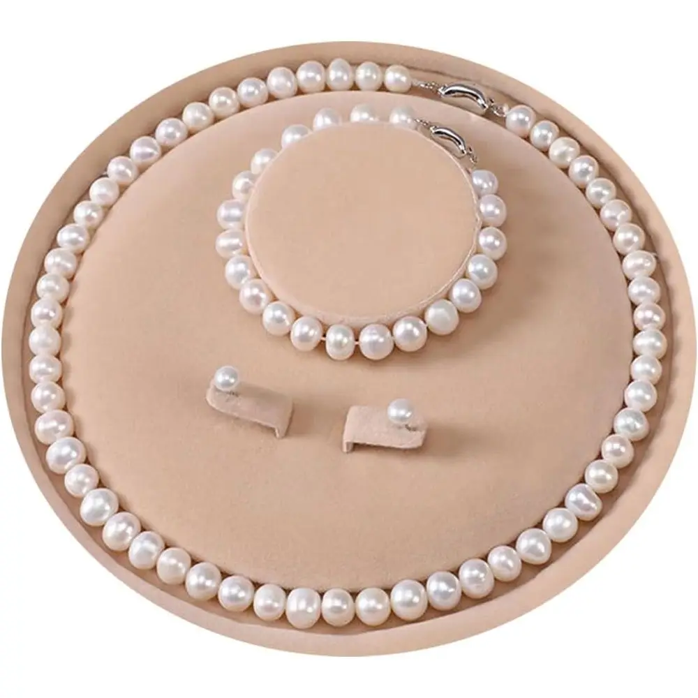 

Freshwater Cultured Pearl Jewelry Set: Elegant Bracelet and Stud Earrings for Women's Special Occasions