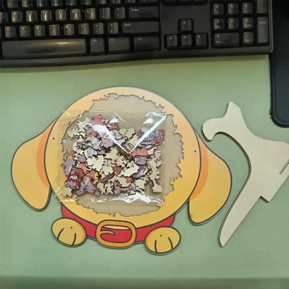 Drewniane puzzle układanki z motywem psa, kota, niedźwiedzia, gra intelektualna DIY, zabawka do relaksu w domu, kreatywny prezent dla dorosłych i dzieci.