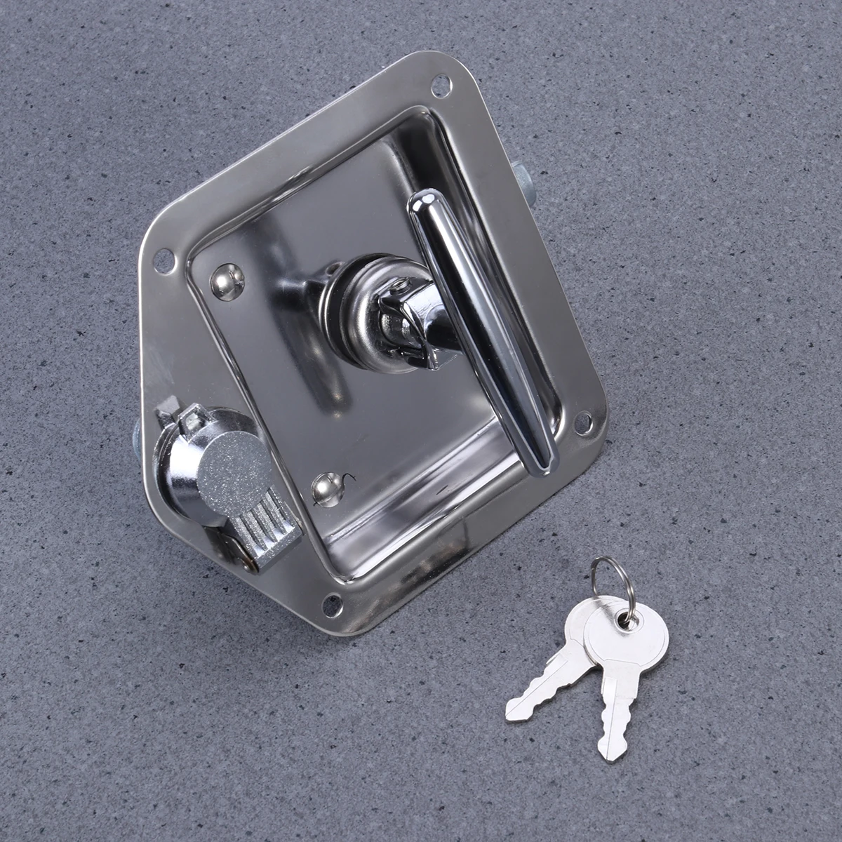 

Stainless Steel Folding T-Handle Lock 2 Keys Adjustable Cam 1.2-2Inch Doors Heavy Duty Box Latch Key Locking Latch For Trucks